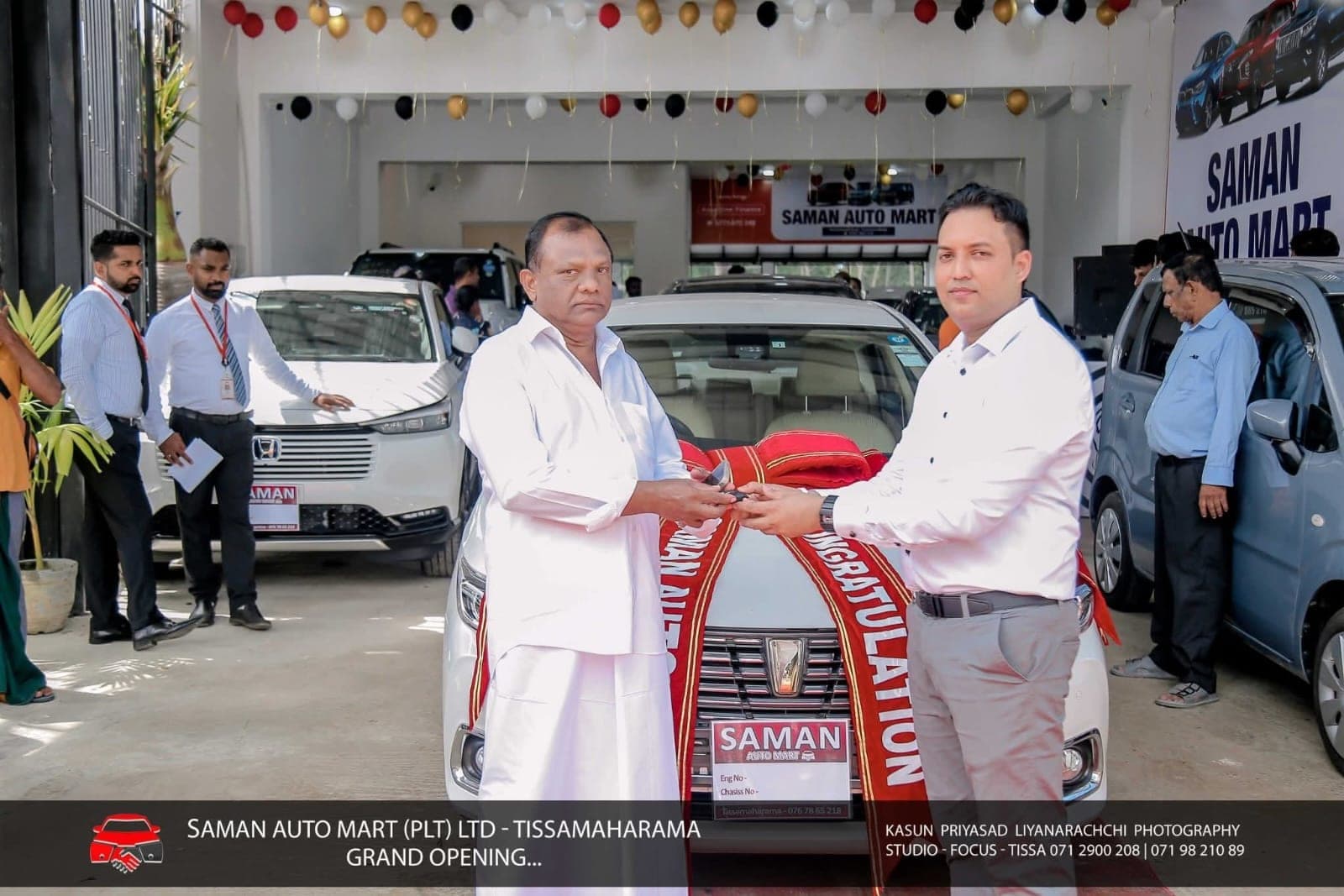 Saman Auto Mart grand opening ribbon-cutting ceremony at the Tissamaharama showroom